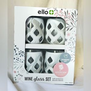 Ello Cru Stemless Wine Glass Set w/ silicone